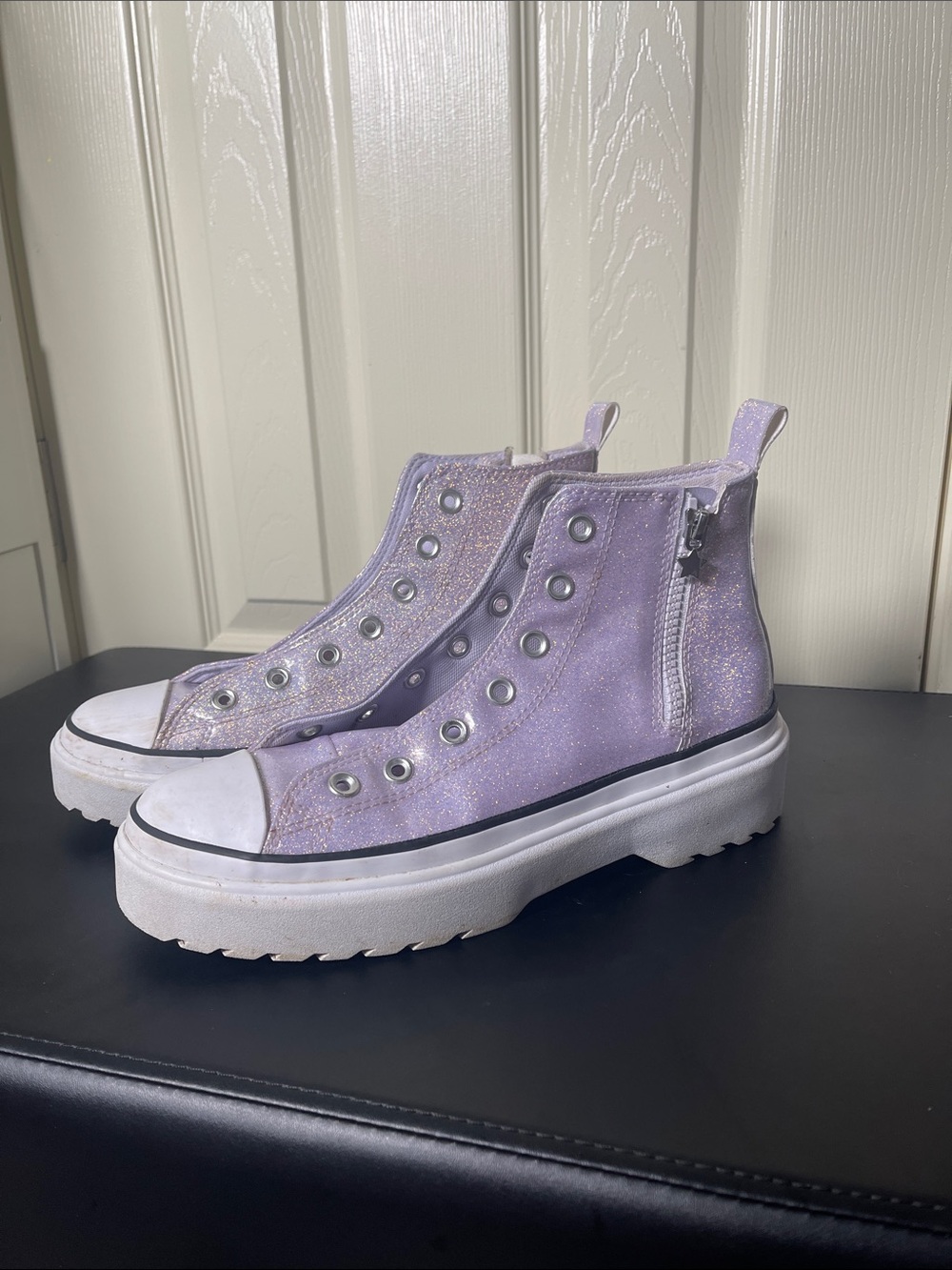 Converse Lilac Glitter Platform High-Tops